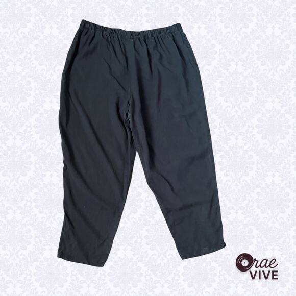 Hackwith Design House Women's Plus Black Linen Easy Tapered Pant - 4X - Picture 5 of 8